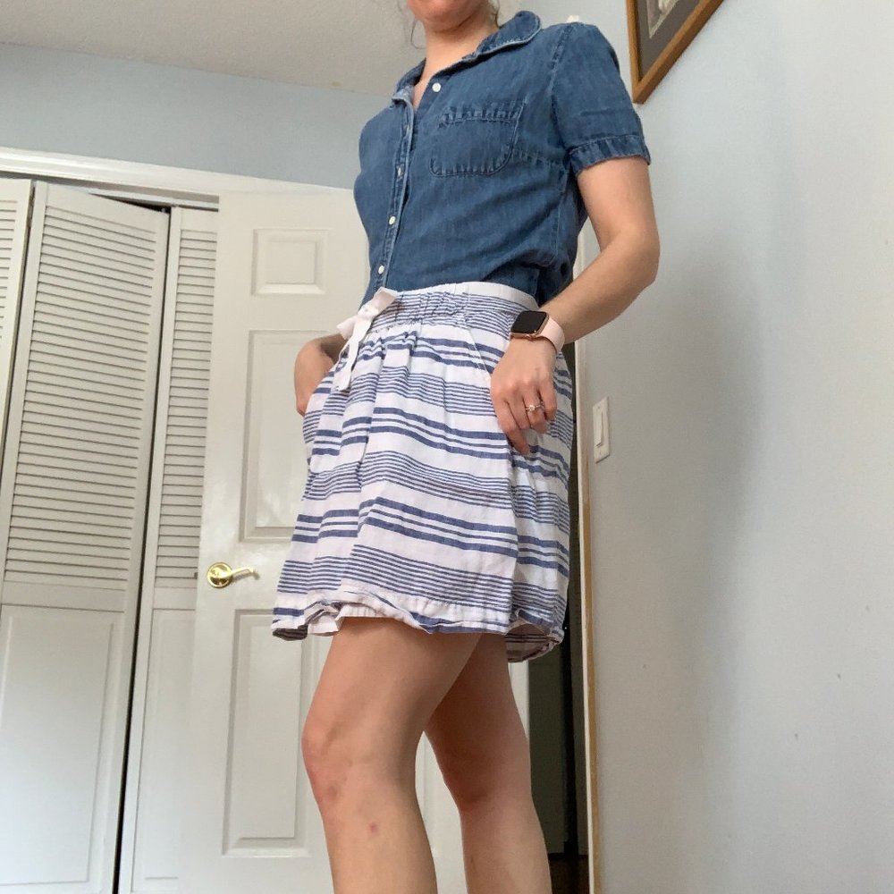 J. Crew Short Sleeve Denim Shirt sz 0 EUC